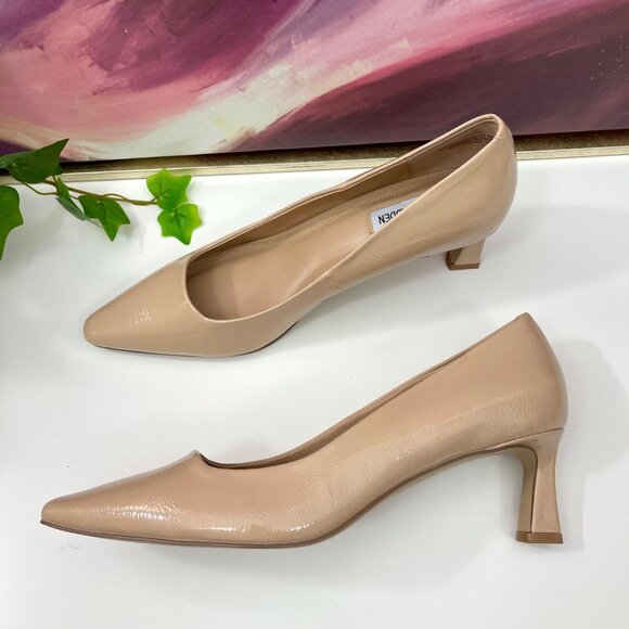 New Steve Madden Womens Pointed Toe Kitten Heel Pumps in Blush Patent 9 - Picture 8 of 13